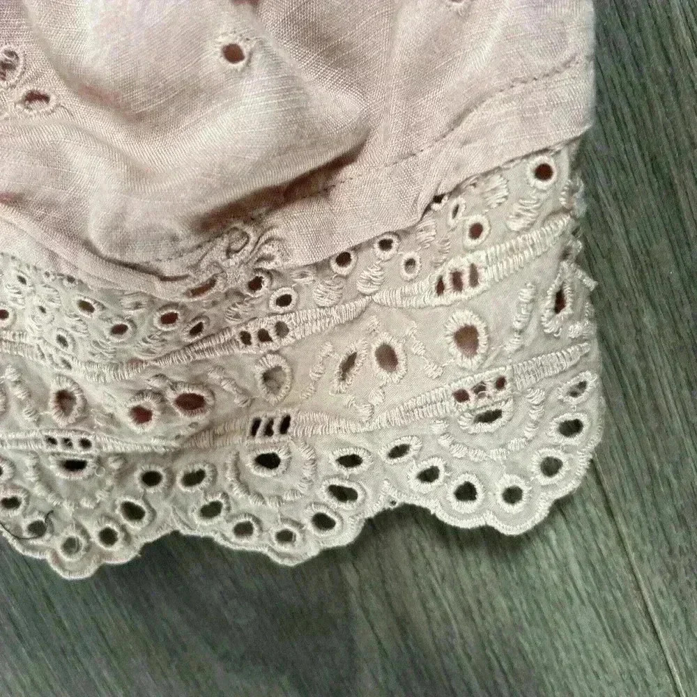 Abercrombie & Fitch Tank Dress Womens Sz S Blush Pink Eyelet Pockets Lined D1 - Picture 5 of 7